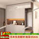 博鑫萬(wàn)家實(shí)木鞋柜門(mén)口入戶(hù)柜樓道收納柜一體靠墻大容量玄關(guān)柜定制門(mén)廳柜 0.8m主柜+頂柜+邊柜 木紋灰+香檳色