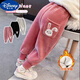 迪士尼（Disney）女童加絨褲子新款寶寶加厚休閑褲兒童薄絨保暖運動(dòng)褲潮 兔子02粉-加絨保暖【奧粒絨】 110 建議身高100-110厘米