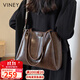 viney牛皮包包女包大容量托特包通勤斜挎單肩包生日禮物品牌送女友老婆