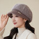 USERJOY韓版時(shí)尚針織帽子女新款j加厚鴨舌帽中老年媽媽保暖護耳帽貝雷帽 卡其-均碼有彈力