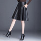 皮裙短裙女2025秋冬新款半身裙高腰顯瘦遮胯a字裙休閑傘裙百褶裙 黑色 爆款 M  2尺/27碼 穿90-100斤