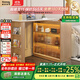 柯諾適家（KNSJ）酒柜家用客廳玄關(guān)隔斷柜伸縮沙發(fā)邊柜巖板轉角吧臺桌餐桌餐邊柜子 原木色【抽屜款】-A款