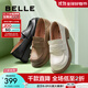 百麗（Belle）牛皮兩穿樂(lè )福鞋女商場(chǎng)同款圓頭英倫風(fēng)單鞋B2J1DAA4 卡其色 35 (225mm)