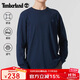 添柏嵐（Timberland）T恤男春夏柔軟舒適休閑透氣耐磨圓領(lǐng)長(cháng)袖上衣A5XVK 深藍寶石 XL