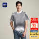 HLA海瀾之家短袖POLO衫男25刺繡條紋翻領短袖男夏HNTPD2J133A