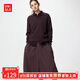 優(yōu)衣庫【狂歡價(jià)】女裝可機洗羅紋半開(kāi)領(lǐng)針織衫/毛衣480414 19 酒紅色 M