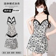 鉑吶苓泳衣女性感小胸聚攏森系遮肚顯瘦碎花高顏值泡溫泉游泳裝無(wú)鋼托 碎花蕾絲泳衣【兩件套均碼】