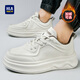 海瀾之家HLA男鞋經(jīng)典板鞋男士厚底增高鞋運動(dòng)休閑鞋男 M576白色41
