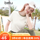 百圖betu女裝2025夏季新款T恤時(shí)尚撞色立體肌理感短袖上衣女2504T22 淺杏色 S