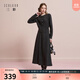 三彩2025冬季新款針織套裝花邊拼接毛針織衫半身裙兩件套M 寂靜灰 S 155/80A