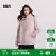 森馬（Semir）史努比系列衛衣女中長(cháng)款假兩件圖案冬oversize搖粒絨連帽衣服 橡皮粉61214（特寬松款介意可拍小一碼） M