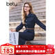 百圖betu女裝2025春季新款連衣裙撞色腰帶工裝風(fēng)牛仔連衣裙女2501T73 深牛仔藍 M