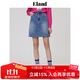 ELAND衣戀半身裙修身短款A(yù)字高腰牛仔裙包臀裙學(xué)院風(fēng)秋 牛仔色(55)Indigo L 170