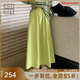 美洋（MEIYANG）青檸防曬半裙UPF50+防蚊口袋休閑度假A字大擺長(cháng)裙夏季高腰半身裙 黃綠色（長(cháng)版） S