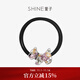 萱子（SHINE）經(jīng)典可愛(ài)卡通狗狗發(fā)繩水晶發(fā)圈甜美發(fā)飾女小眾皮筋生日禮物 銀色+紫色 1個(gè)