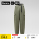 蕉內（Bananain）熱皮502+女士工裝長(cháng)褲子束腳休閑運動(dòng)寬松保暖25秋冬季款女裝衣服 霧墨綠 M