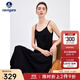 Navigare意大利小帆船女士連衣裙25春夏季新品時(shí)尚中長(cháng)裙子休閑氣質(zhì)吊帶裙 暗夜黑 M
