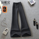 絲柏舍純色高腰闊腿褲女2025冬裝新款時(shí)尚加絨修身垂感休閑褲