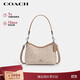 蔻馳（COACH）【品牌直供】LAUREL女士小號HOBO單肩流浪包沙黃色拼灰褐色CBH15