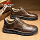 公牛世家男鞋春夏季新款手工縫線(xiàn)英倫風(fēng)休閑皮鞋男士軟底復古戶(hù)外工裝潮鞋 古銅【四季款單鞋】GN125101308 41 （運動(dòng)鞋碼）