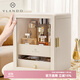 VLANDO送女友高級生日禮物化妝品收納箱小冰箱式單開(kāi)門(mén)防塵化妝盒 米白色