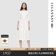 歌力思（ELLASSAY）2025春夏新款醋纖經(jīng)典收腰系帶老錢(qián)風(fēng)中長(cháng)款連衣裙女EWD361Y13500 象牙白 S