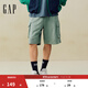 GAP男裝2025夏季新款松緊腰立體口袋針織工裝短褲寬松質(zhì)感727070 淺綠色 L (175/84A) 亞洲尺碼