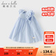 戴維貝拉（DAVE＆BELLA）2025新款夏裝純棉女童連衣裙洋氣小童裙子兒童公主裙女寶寶裙子 淺藍色【現貨】 110 cm（建議身高100-110cm）