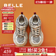 百麗（Belle）星河軌跡潮酷老爹鞋女2025秋新商場(chǎng)款厚底增高休閑鞋E4P1DCM5 棕色 37