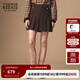 Teenie Weenie小熊女裝半身裙2025秋新款氣質(zhì)學(xué)院風(fēng)簡(jiǎn)約刺繡百褶裙 棕色 M