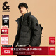 杰克·瓊斯（JACK&JONES）25年冬季新款男裝羽絨服男士潮流老花滿印短款保暖立領(lǐng)鴨絨服外套 E44黑砂色 預(yù)售11月10日左右發(fā)貨 M 175
