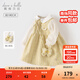 戴維貝拉（DAVE＆BELLA）女童連衣裙小香風(fēng)兒童公主裙幼兒衣服寶寶裙子2025秋裝新款童裙 山茶黃【現貨】 110 cm（建議身高100-110cm）