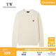 Teenie Weenie【新品專(zhuān)供】小熊男裝2025秋冬新品針織衫圓領(lǐng)絞花毛衣男女同款 象牙白 XL (180)