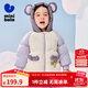 迷你巴拉冬新款男女童插肩袖連帽羽絨服寶寶厚款保暖外套 粉紫70013 90
