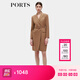 PORTS寶姿女裝秋季新款修身通勤雙排扣連衣裙ALD9D028NWF 駝色 M (6)