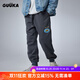 古由卡（GUUKA）潮牌抓絨加厚束腳衛褲男士秋季新款經(jīng)典百搭休閑保暖親膚長(cháng)褲寬松 深灰 加絨 L