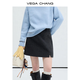 VEGA CHANG毛呢半身裙女2025冬季新款miu系學(xué)院風(fēng)短款裙子 深花灰 M