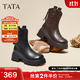 他她（TATA）女靴子2025冬季彈力靴加絨時(shí)裝靴顯瘦增高短靴子CE401DZ5 黑色（絨里） 38