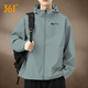 361°外套男2026春秋季新款防風(fēng)男款沖鋒休閑夾克男士青少年運動(dòng)風(fēng)衣男 黃石綠（拉鏈口袋-連帽外套） L