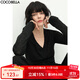 COCOBELLA前后兩穿領(lǐng)型滿(mǎn)天星亮片針織衫女秋時(shí)尚V領(lǐng)打底衫TS642 黑色 XL
