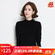 金菊秋冬新款100%純羊毛衣多色百搭打底套頭女式羊毛衫女裝上衣針織衫 黑色 M