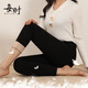 每時(shí)褲子冬季女羽絨加厚保暖中高腰彈力小腳褲白鴨絨褲子女78Q黑4X