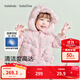 巴拉巴拉童裝寶寶羽絨服女童2025新款冬季加厚外套保暖寶寶上衣北歐風(fēng)女寶 粉色調碎花00366-白鴨絨 90 充絨量65g