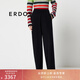 ERDOS 羊絨雙提慵懶寬松時(shí)尚百搭通勤加厚保暖女長(cháng)褲休閑褲 黑 160/64A/S