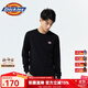 dickies圓領(lǐng)長(cháng)袖T恤男士經(jīng)典三色logo秋季寬松純色休閑舒適美式上衣 黑色 XL