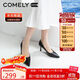 康莉（COMELY）單鞋女春季細跟尖頭高跟羊皮軟舒適底簡(jiǎn)約職業(yè)工作鞋 黑色 36 