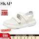 圣伽步（SKAP）涼鞋女士夏季透氣包頭軟底沙灘鞋 白色 36