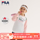 FILA斐樂(lè )童裝兒童長(cháng)袖2023秋冬小童女童加絨保暖舒適運動(dòng)衛衣 香莓粉-ULP 130