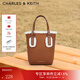 CHARLES&KEITH毛絨手提托特包斜挎水桶包生日禮物CK2-30271443-1 Brown棕色 小包