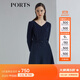 PORTS寶姿 商場(chǎng)同款新品女裝氣質(zhì)V領(lǐng)修身連衣裙三醋纖LL8D046NWB011 丈青 S (4)